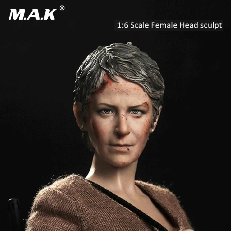 

1/6 Carol Peletier Head Sculpt The Walking Dead Battle Damage Head Toy Head Carving Model For 12" Action Figure