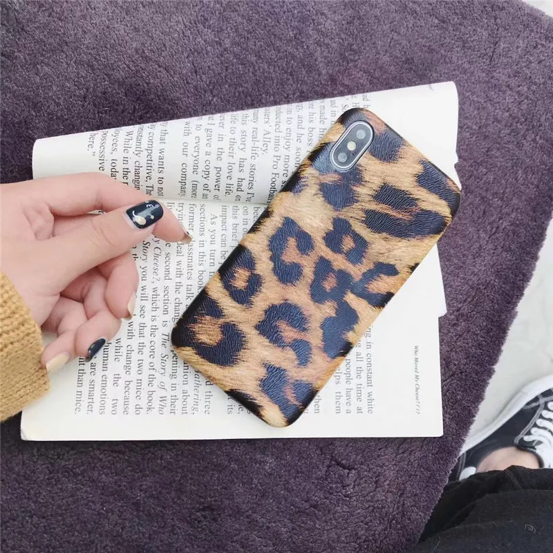 Retro Leopard PU Leather Phone Case for iPhone XSMAX Case for iPhone XXR66S78Plus Case Luxury Soft Cute Cover Silicon Matte02
