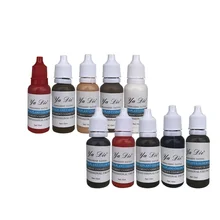 10 шт., набор чернил для татуажа, пигменты для перманентного макияжа 15 мл 1/2 унции Косметические бровей подводка для глаз Tattoo Краски задняя Цвет