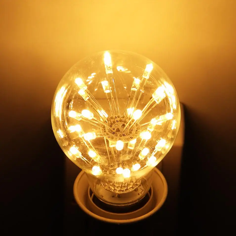 E27 85V-265V Vintage Edison Bulb 30 LED Full Star Lamp 360 Degree Beam Retro Incandescent Light for Christmas Holiday Decoration