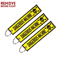 3 шт. опасность череп брелок OEM вышивальная машина Предупреждение тег брелок для ключей llavero Подарки мотоциклов и автомобилей Сафти ключевые теги