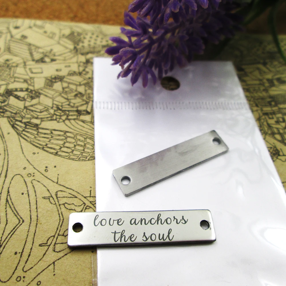 10pcs--Nautical Love Anchors the Soul Connector stainless steel charms more style for choosing DIY pendants necklace 30x7mm | Украшения и
