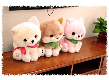 

small cute plush sitting dog toy soft cartoon dog doll with scarf gift about 25cm