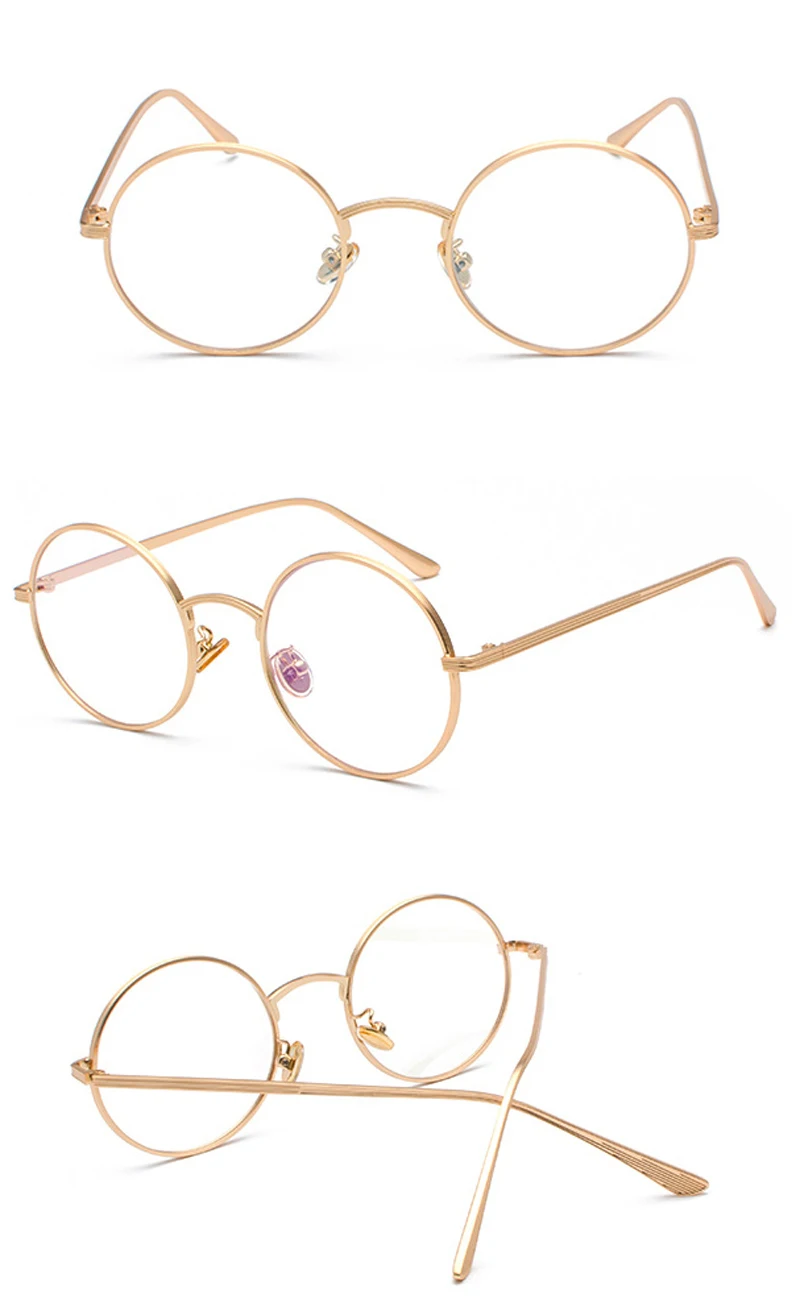 fashion retro round circle metal frame eyeglasses detail (3)