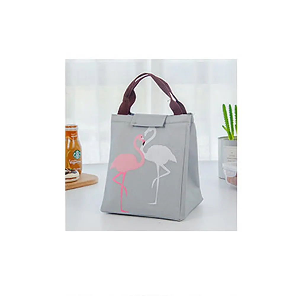 Мультяшная милая сумка-переноска для ланча Bento Tote, сумка для хранения пикника, пищевые изоляционные сумки для ланча для женщин, детей, мужчин, сумки-контейнеры - Цвет: Серый