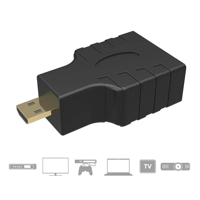 Robotsky Micro HDMI Мужской к HDMI Женский адаптер 1080P микро HDMI конвертер позолоченный для ТВ ноутбука планшета проектора