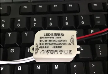 

50pcs/lot Free Shipping 3x1W DC 6-12V Home Ceiling Light LED Power Supply Driver Electronic Transformer