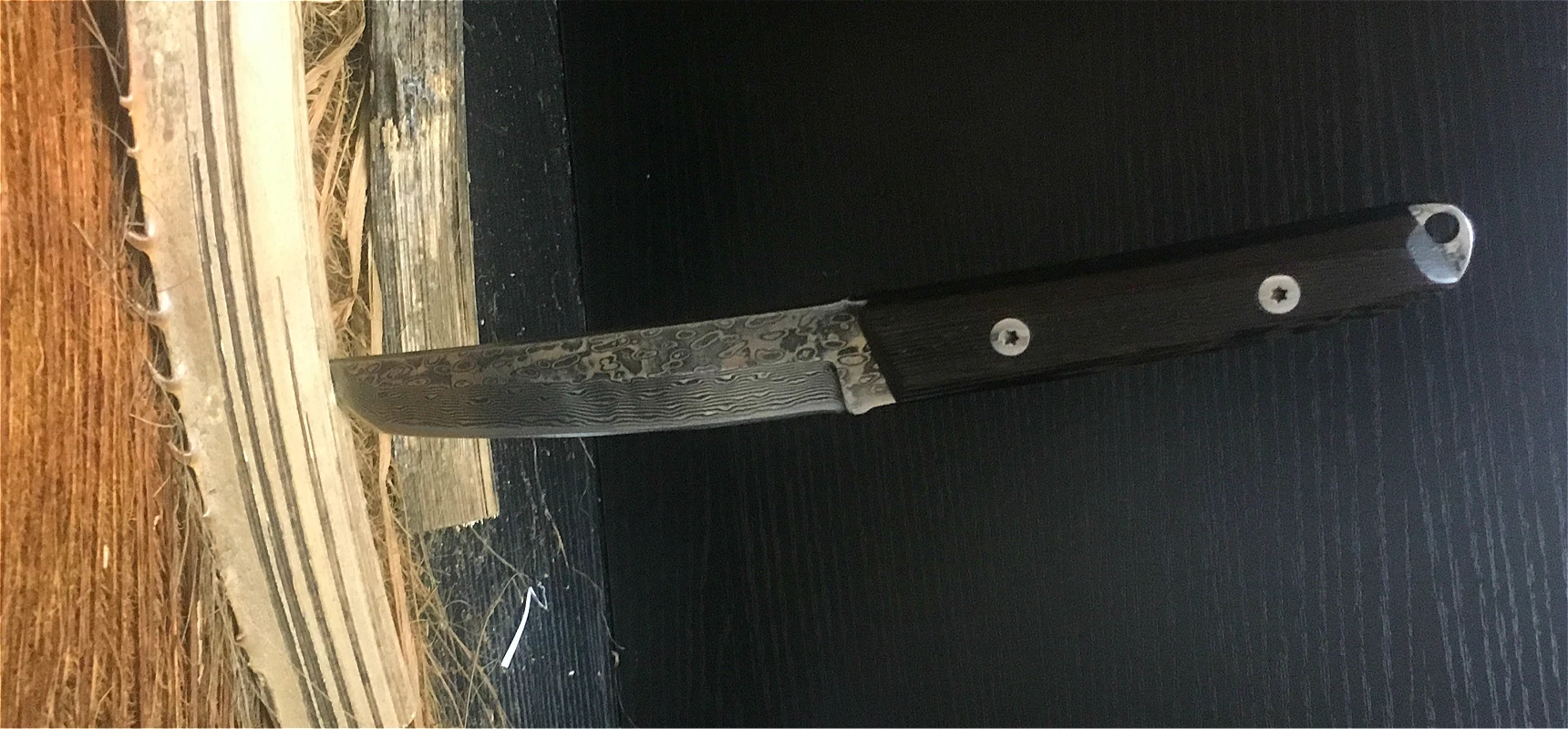 Черный флаттер из дерева Дамаск 67 слоев Ручная ковка G10 стальной сердечник прямой нож полевые Спасательные выживания бронзированный прямой нож