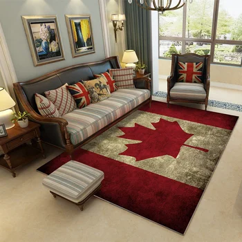 

High Quality Retro Carpet Canadian Flag Rugs Soft Anti-slip Suction Floor Mat Home Hotel Outdoor Bedroom Prayer Parlor Blanket