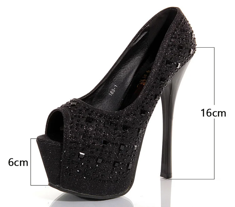 Bling обувь в стиле шик для Для женщин высокие ботинки на каблуках Женская обувь на платформе стразы женские туфли-лодочки обувь для вечеринок с открытым носком на высоком каблуке szpilki damsk