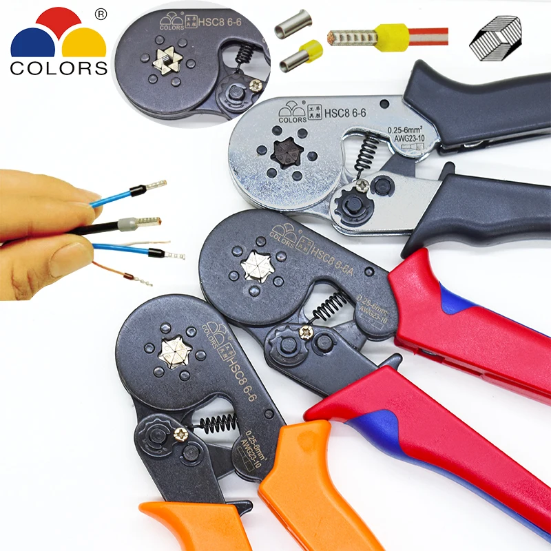 Обжимные клещи COLORS HSC8 6 0 25 мм2 23 10AWG для трубных наконечников шестигранного
