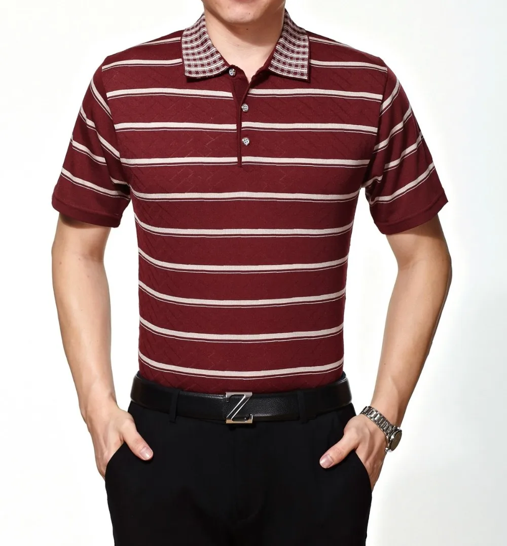 Новые летние мужские повседневные модные полоски контрастного цвета с коротким рукавом рубашки поло