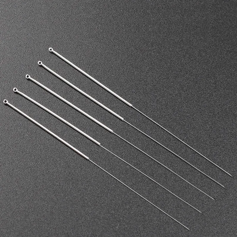 200 pieces/box disposable sterile acupuncture needle Silver handle with a loop on the hand top 200 pieces/box disposable sterile acupuncture needle Silver handle with a loop on the hand top