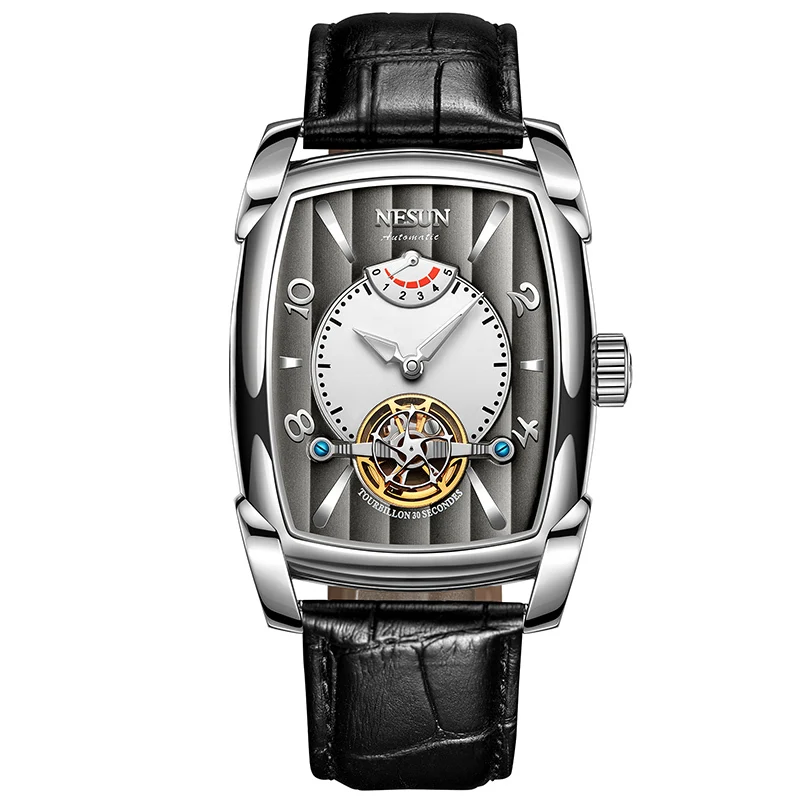 

Nesun Tourbillion Automatic Mechanical Watch Skeleton Watch Men Luxury Brand Men's Watches Waterproof relogio masculino N9039-1