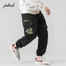 Новые осенние многофункциональные карманные модные брендовые брюки карго Стиль с эластичной резинкой на талии, Для мужчин брюки Повседневное сафари Стиль в уличном стиле