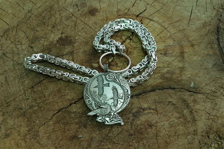Odin Raven Pagan Symbol кулон викингов мужской скандинавский кулон с богами Кельт Скандинавская Руна ювелирные изделия с цепочкой из нержавеющей стали