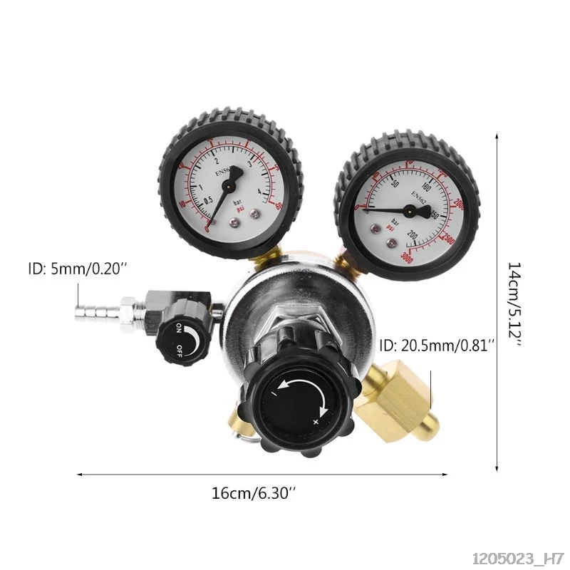 CO2 Регулятор пивоварения углерода диоксидный регулятор с предохранительным клапаном для газа редуктор давления двойной датчик