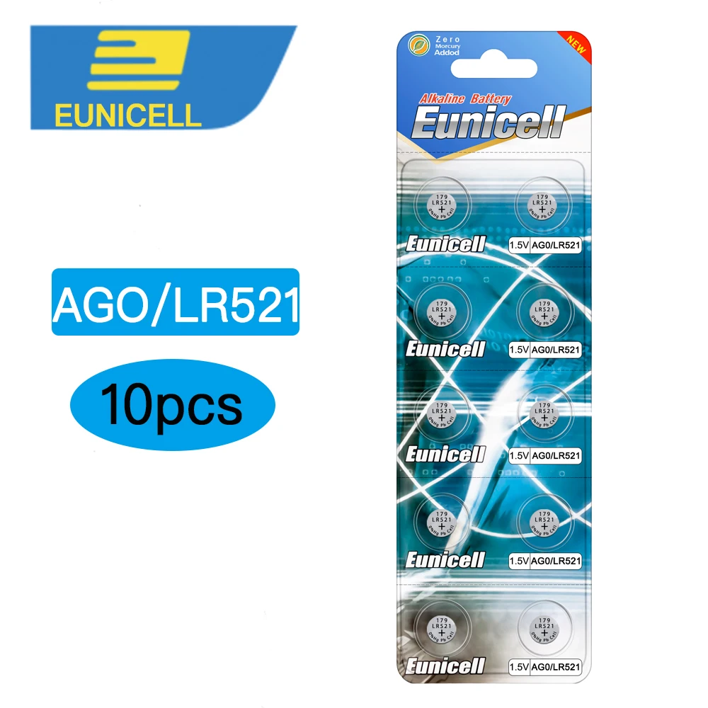 10 шт. щелочные кнопочные батарейки AG0 LR69 LR521 379A SR521SW D379 V379 SR63 SG0 SR521 1 55 в|Часовые