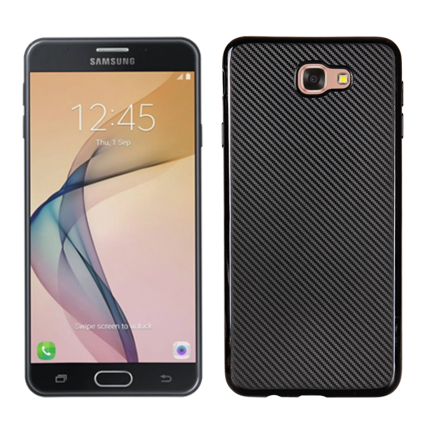 Для Samsung Galaxy J7 Prime 2/Prime 2018 Классический чехол из углеродного волокна ТПУ резиновый