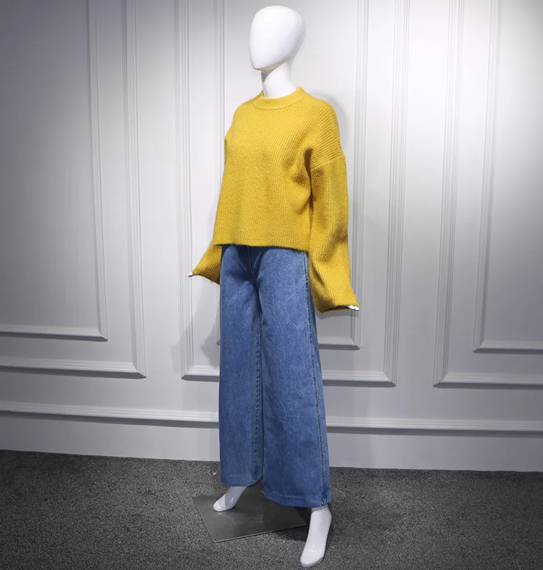 Star Liu Wen Airport Same Ginger Loose Round-collar Short Lazy Wind Sweater 2019 Pullovers Cashmere Sweater Women Star Liu Wen Airport Same Ginger Loose Round-collar Short Lazy Wind Sweater 2019 Pullovers Cashmere Sweater Women