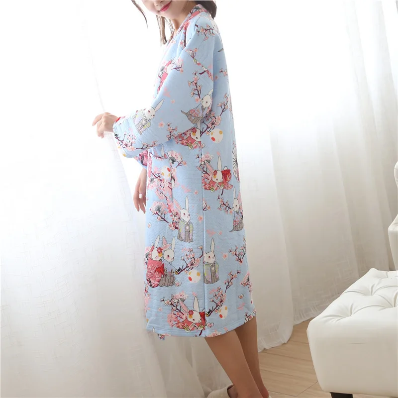 light blue kimono robe woman (6)