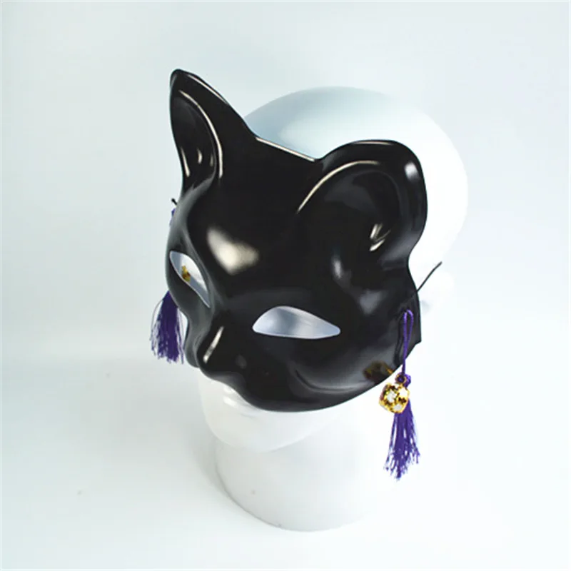 Черная маска, вечерние маскарадные маски с помпонами, лисой, котом, танцующими глазами, маски на Рождество, Год, Вечерние Маски