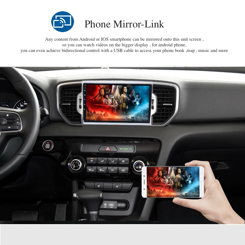 Sale Android 7.1 Car DVD for KIA Sportage 2015 2016 with Radio GPS Navigation Car Stereo Multimedia Player Quad Core 16G 1 din 9 inch 4