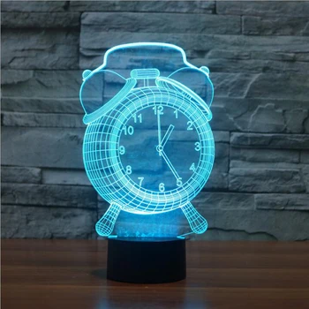 

1Children LED Night Light 7 Colors Changing Bedroom Lava Decorative 3D Alarm Clock Shape Light Touch Switch Home Table Desk Lamp