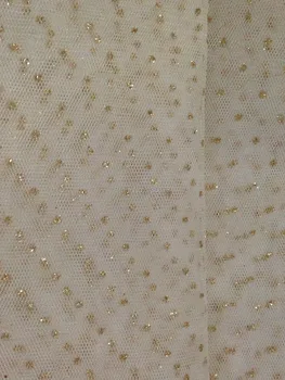 

10yards 160cm wide ivory super Bronzed glitter mesh fabric wedding bridal dress,petticoat,ball gown,curtain,costumes,back drop,