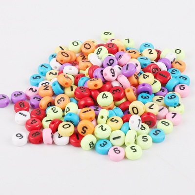 Round Flat Alphabet /Letter Acrylic Spacer Beads 10 Colors size 7mm For fashion jewelry DIY Bracelet Necklace
