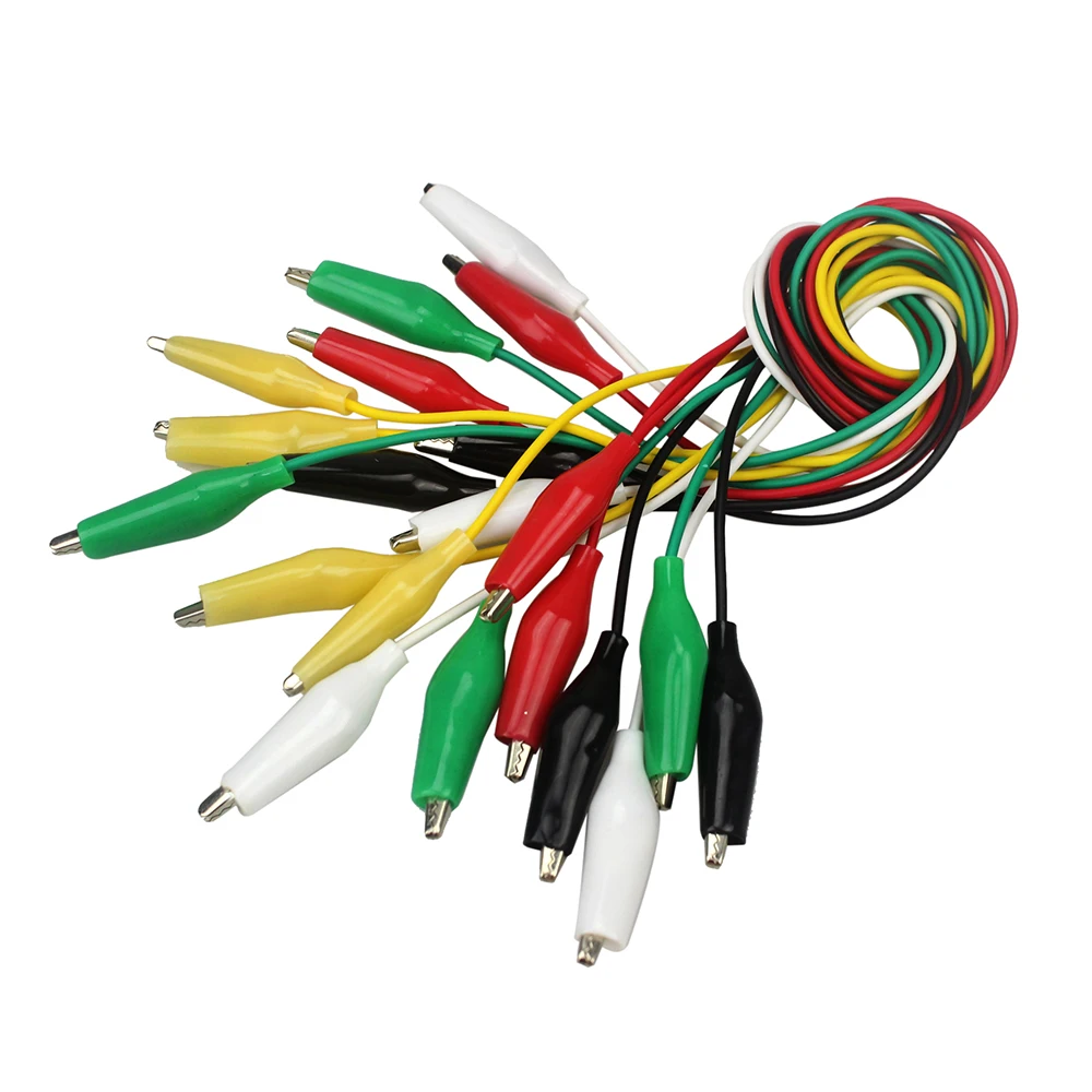 TZT 10PCS Alligator Clips 50CM Electrical DIY Test Leads Alligator