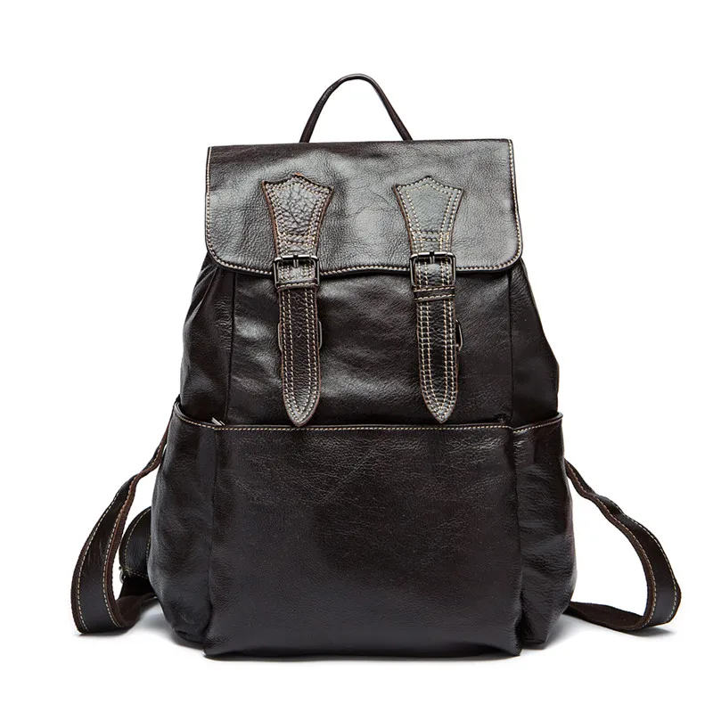 Men Genuine Leather Backpack Male Casual Tote Laptop New Designer Male Bags Backpack for Men&#39;s ...