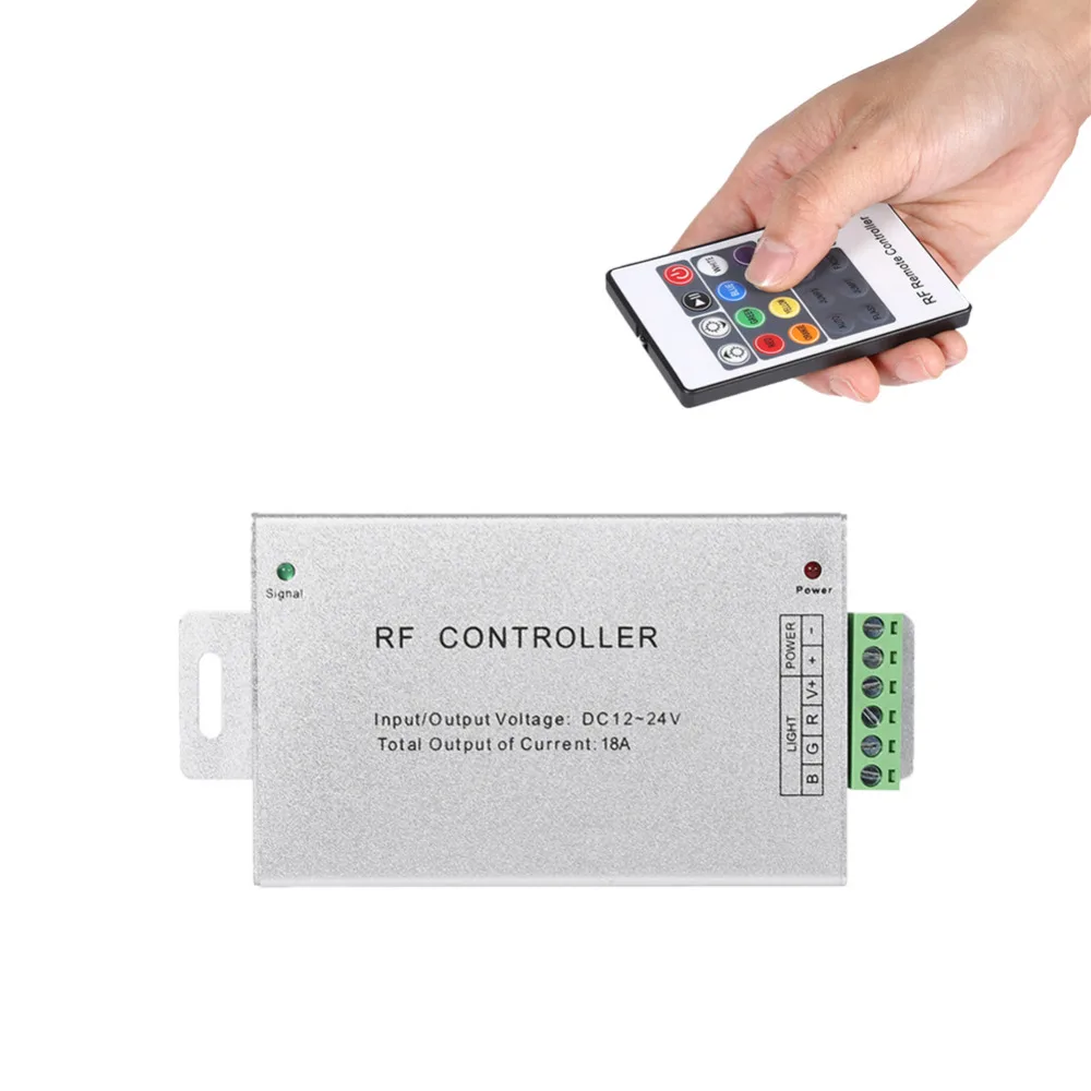 

New LED Remote Controller 18A Aluminum Luminance Light Color Controller + 20 Key Wireless Remote for RGB LED Lights
