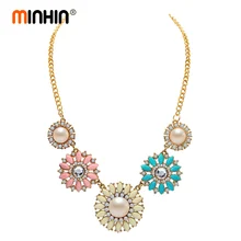MINHIN романтическое ожерелье с цветочным украшением Европа и Америка бусы солнце ожерелье в виде цветка ожерелье женские бижутерия