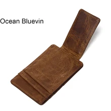 Океан bluewin Популярный винтажный кожаный чехол для карты Повседневный простой Crazy Horse магнитная муфта доллар США держатель карты кошелек