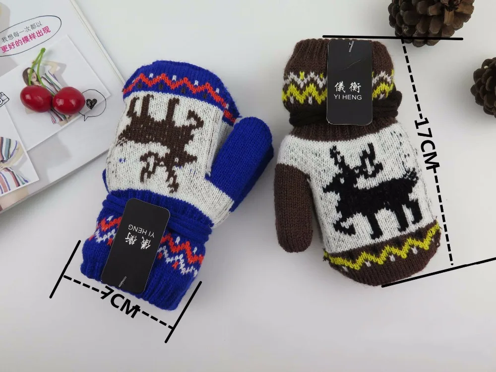 GLV954 children s cartoon warm winter font b gloves b font Knitted neck woolen font b