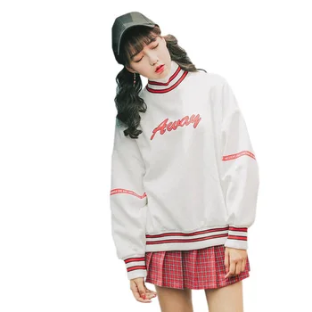 

Kpop 2017 Women AWAY Letter Printed Sweatshirt Female Long Sleeve Pink Casual Harajuku Winter Pullovers Women Sweatshirt Mujer