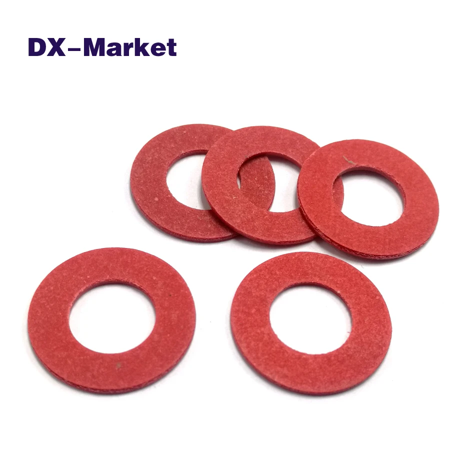 【DX】 M3 M4 M5 M6 M8 M10 M12 красный вулканизированный волоконная шайба kit 230 шт.