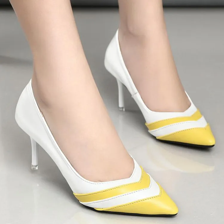 

women pumps high heel women shoes wedding shoes sexy stiletto platform party dress pointe shoes scarpe donna yellow fashion 39