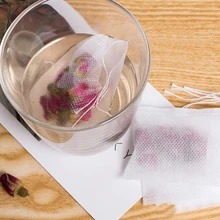 100Pcs/Lot Teabags 5.5 x 7CM Empty Scented Tea Bags With String Heal Seal Filter Paper for Herb Loose Tea Bolsas de te