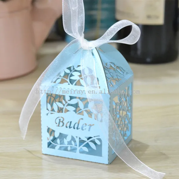 Kids Wedding Candy Box Laser Cut Light Blue Favor Bo With Kids Wedding Candy Box Laser Cut Light Blue Favor Bo With Custom Names In Gift Bags Wring Supplies From Home Garden On Aliexpress