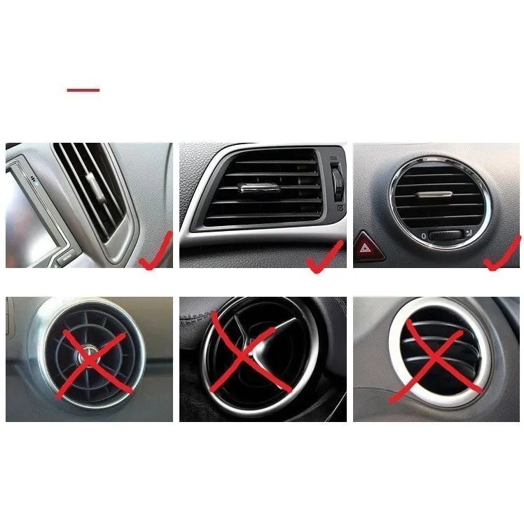 SSU n. ° 1 modelado de coches piezas interiores chapado brillante cromado plata Clip Universal aire acondicionado salida tira decorativa