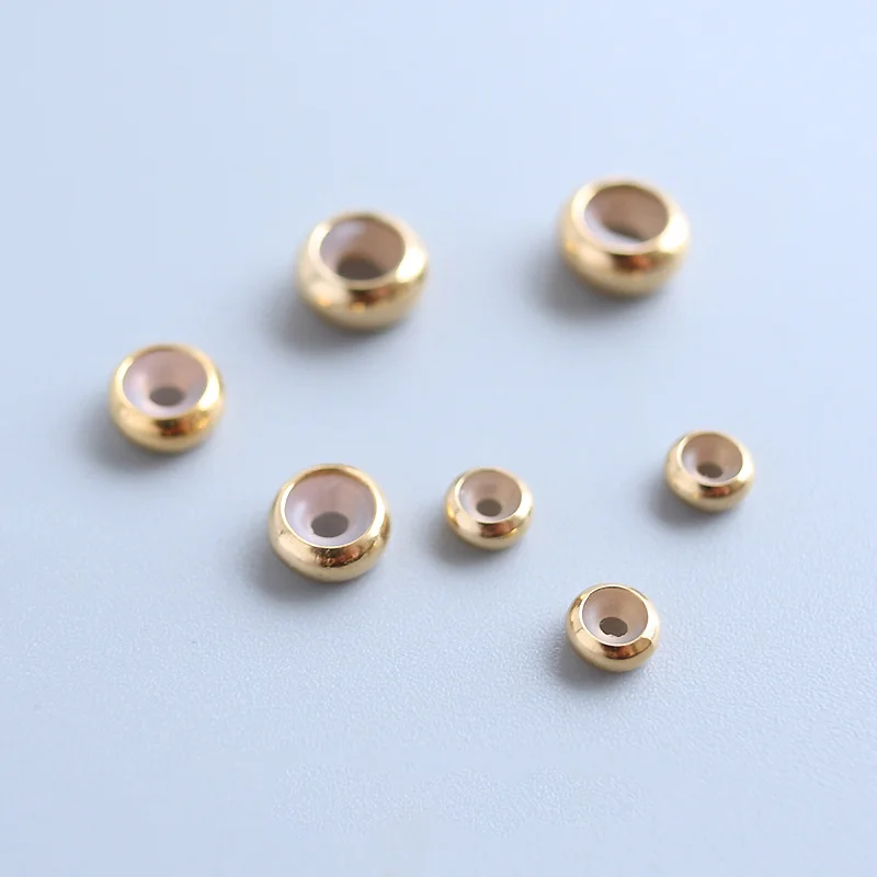 

14 Gold filled Silicone Wheel Adjustable Abacus spacer Beads not fade for making jewelry accessories 5/7/8mm 5pcs
