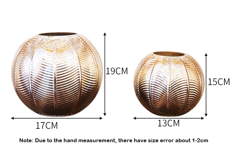 Современная мода Гальваническое стекло ваза Золотая круглая форма вазы стеклянный контейнер ваза с цветком Свадебные украшения дома