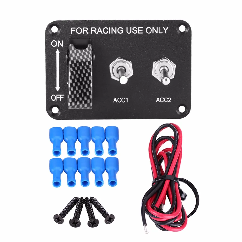 Buy 3 Group Toggle Switch Panel for Racing Car Carbon
