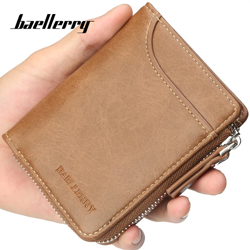 

Beallerry New Zipper Design Men Wallets Artificial Leather Small Wallet Male Card Holder Coin Purse Men's Carteira Man Purses