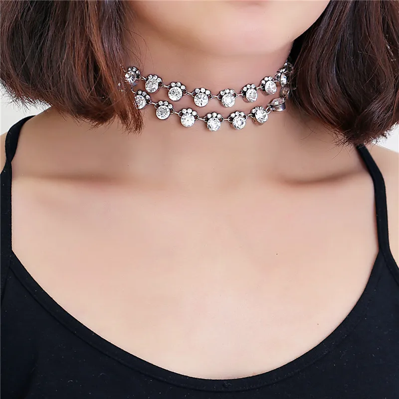 

Womens Bib Statement Luxury Cat's claw-shaped pendant Rhinestone Necklace for a Classic but Elegant Design Choker Necklace