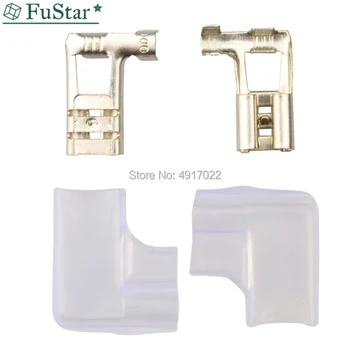 

10set=20pcs 6.3mm Right Angle Flag L Type Crimp Terminal Spade Connector + Cover Cold-Pressed terminal 6.3 mm Flag-shaped spring