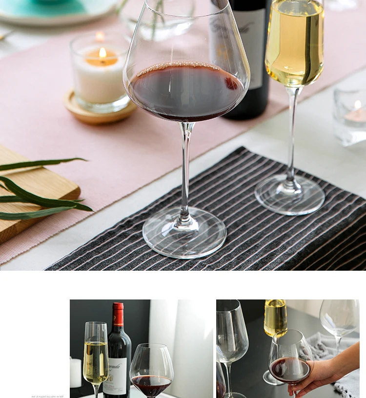 Прозрачные бессвинцовые хрустальные бокалы для вина большие бокалы для вина шампанского бокалы