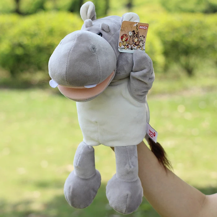 

Stuffed Hippo Doll Puppets Toy Large Hand Puppet cartoon Plush Children's Puzzle Toy Gift